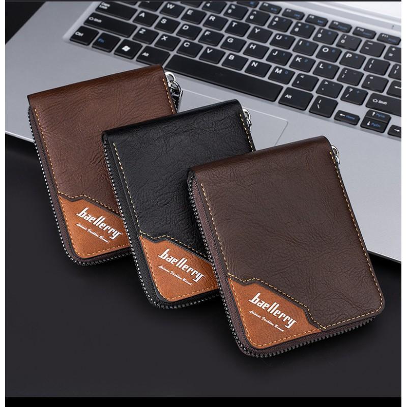 Wallet Men's Short European American Business Multifunctional Color Blocked Fashionable Change Bag Trend