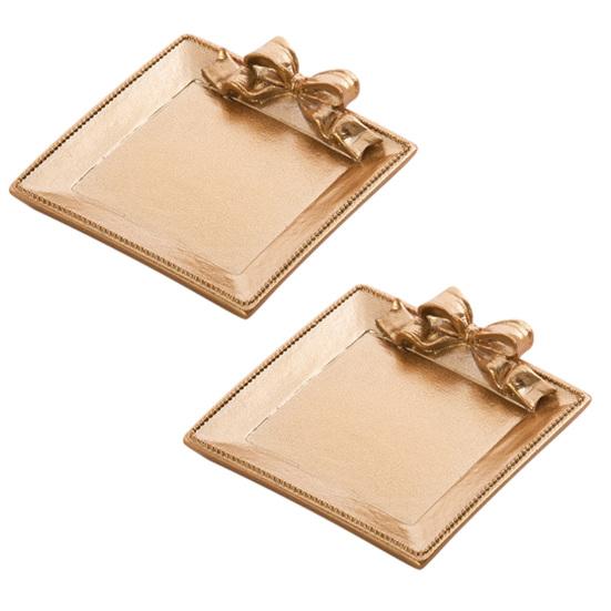 

Decorative Bow Resin Jewelry Tray Matte Gold Ring Dish Trinket Holder Vintage Style Storage Organizer for Rings Earrings Necklaces Hairpins Gift C