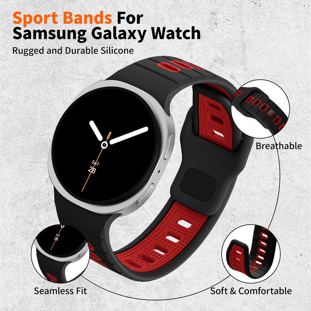 Two-Tone band for Samsung Galaxy Watch 8 strap 40mm 44mm 46mm sport silicone Breathable Bracelet correa Galaxy Watch 8 classic