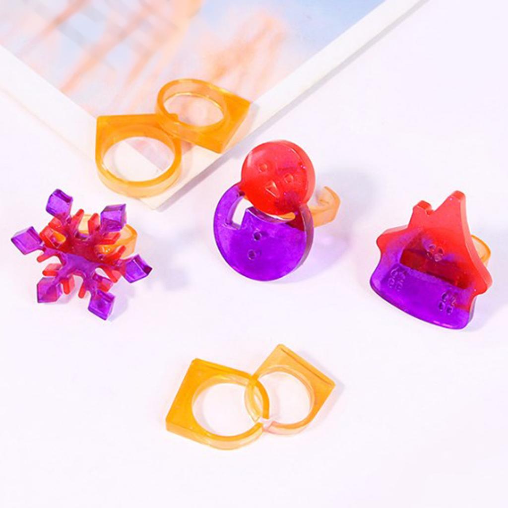 Crystal Epoxy Resin Rings Silicone Mold Attractive Silicone Rings Adornment Molds for DIY Crystal Resin Rings Accessory