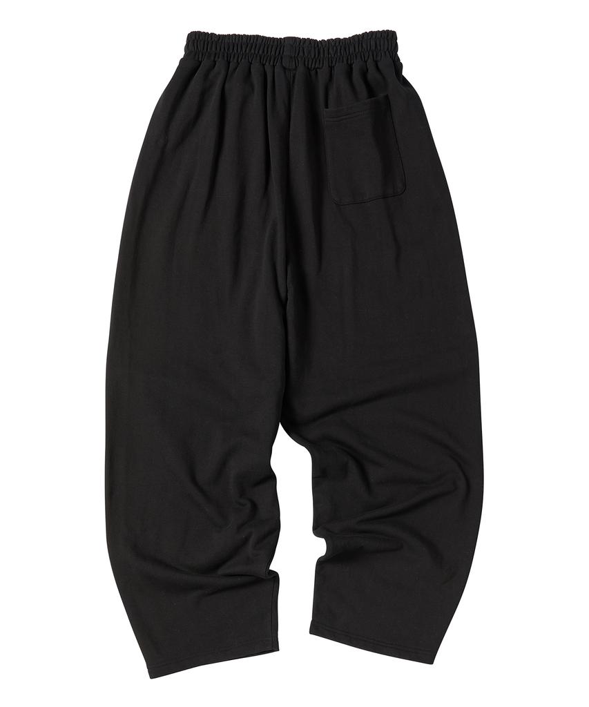 TRAVEL Open-Knee Sweat Balloon Pants Black