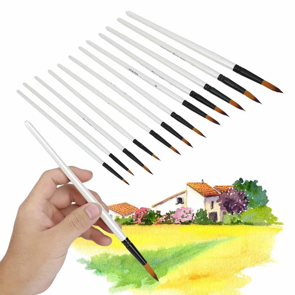 12PCS Pearl White Paintbrushes Painting Tool  Craft Decorative Drawing
