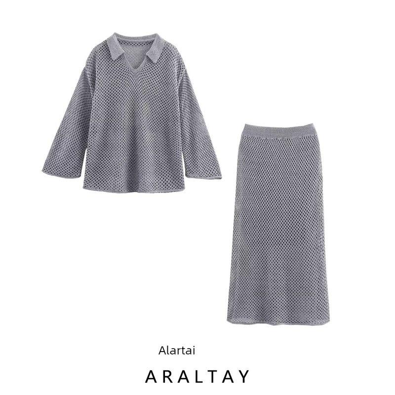 Araltay New Arrival Fashion Style Women's Clothing Fashion All-Match Casual Minimalist Cut Out Long Sleeves Knitting