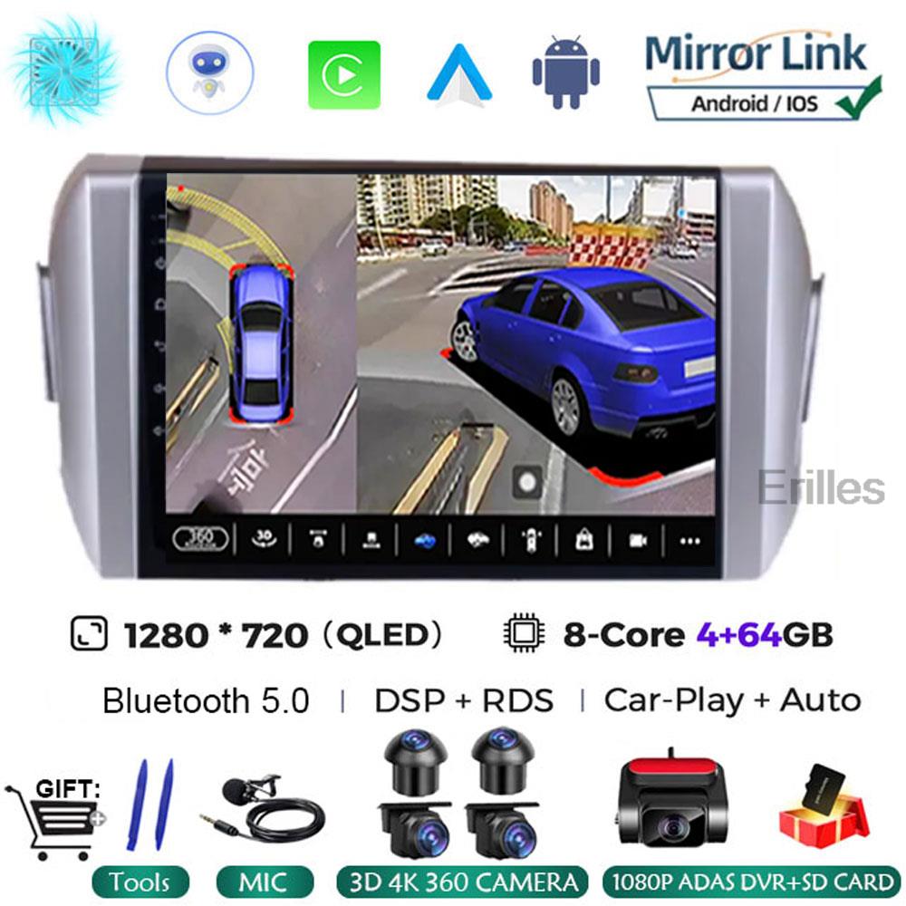 Android 14 Carplay&Auto WIFI+4G For Toyota Innova 2 2015 - 2022 Car Radio Multimedia Player Stereo Navigation GPS NO DVD 2DIN