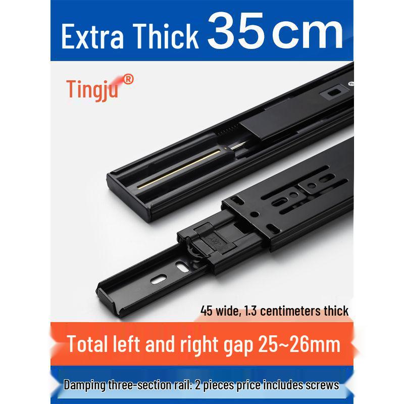 Silent Extra Thick Stainless Steel Drawer Slides with Rebound Damping