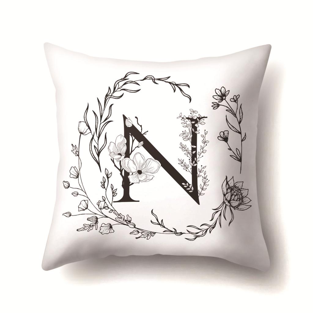 Polyester Pillowcase INS Style Garland 26 English Letter Printing Pillowcase Waist Cushion Car Seat Cover