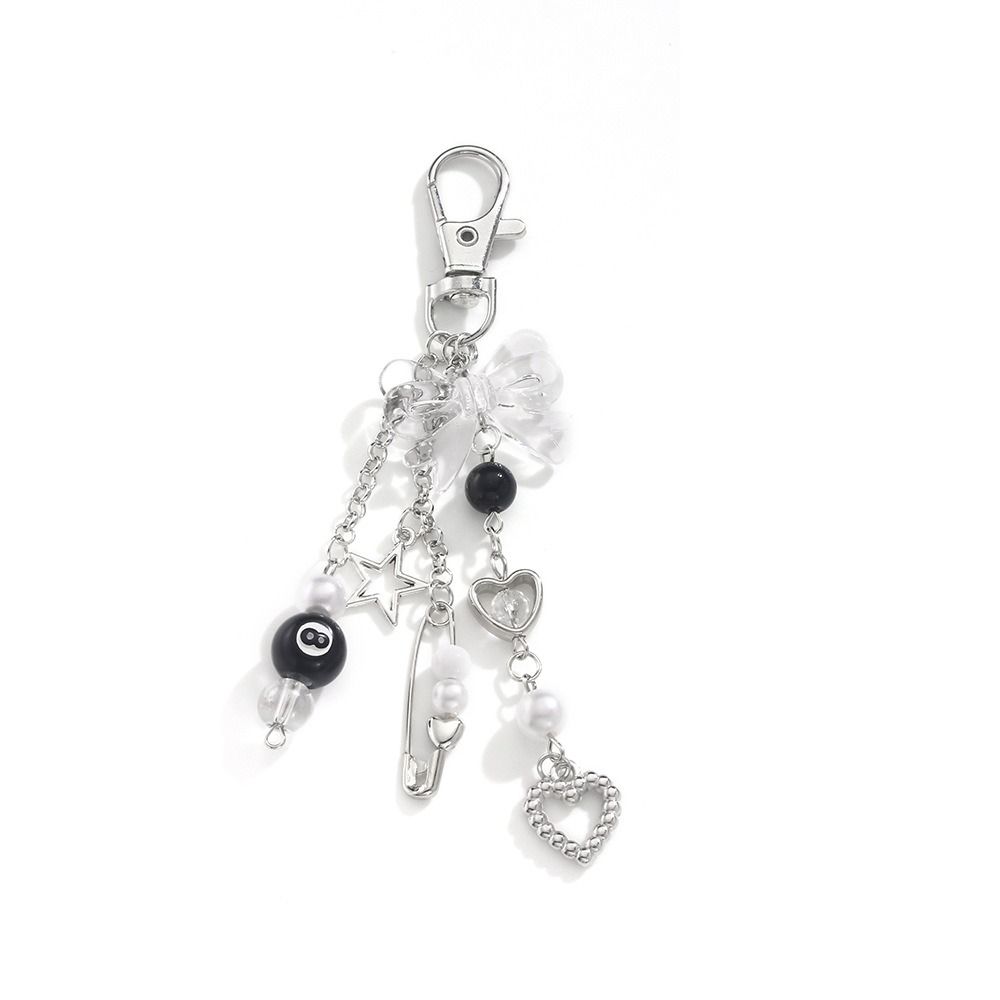 Phone Chain 8 Ball Star Keychain Zinc Zinc Alloy Billiards Black 8 Key Chain  Car Decoration