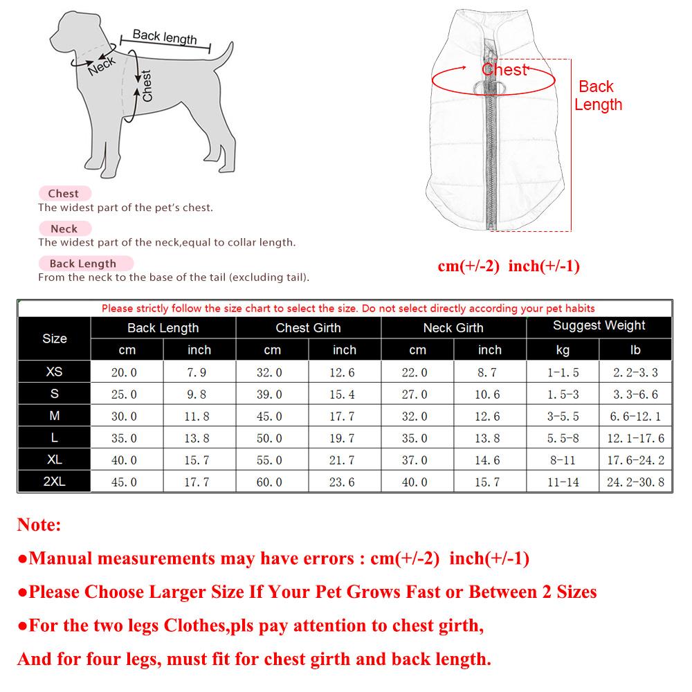 Winter Dog Clothes Cold Proof  D-ring Warm Dog Jacket  PP Cotton  Outdoor Puppy Clothing Coat Chihuahua French Bulldog Outfits