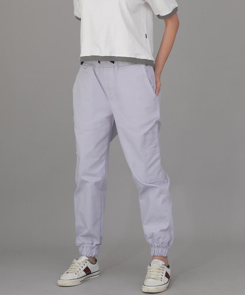 Seinteukeulu Bold Ankle Band Cargo Jogger Pants Bac-328 Light Purple