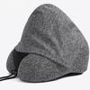 Memory foam-supported foldable travel neck pillow with stress-relieving U-shaped super soft contour hooded travel wrap pillow