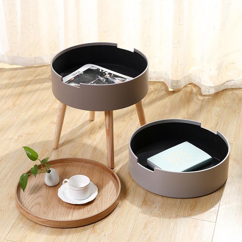 Multi-use Solid Wood Nordic Creative Coffee Table Simple Sofa Side Table Corner Bed Round Table Storage Box End Tables Desk