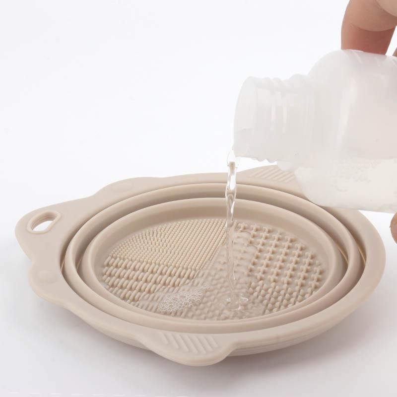Foldable Silicone Makeup Brush Cleaning Bowl For Beauty Tools