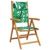 VidaXL Chaises inclinables de jardin lot de 4 vert tissu bois massif, siège de jardin, chaise de patio, chaise à manger de 3214550