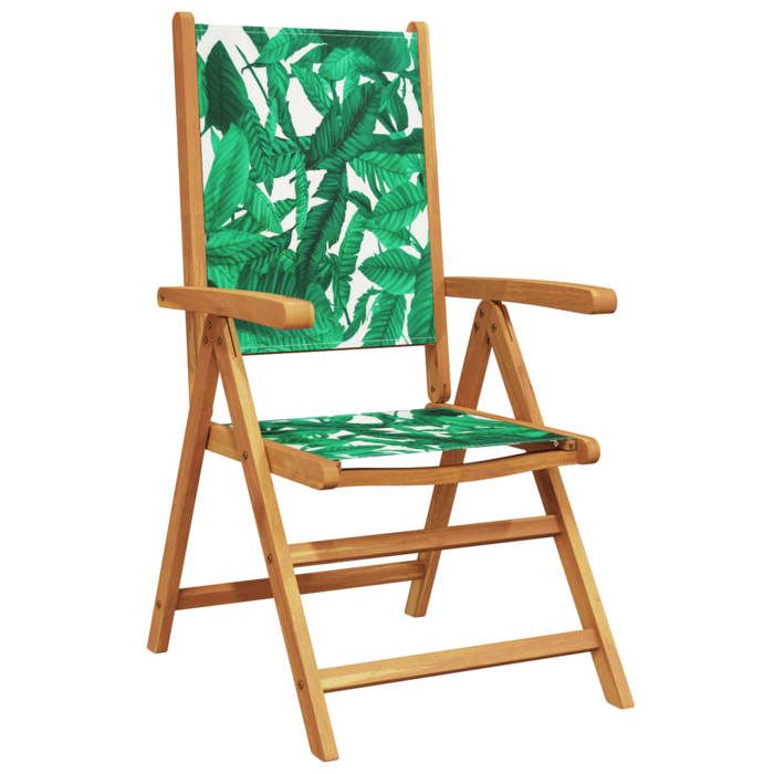 VidaXL Chaises inclinables de jardin lot de 4 vert tissu bois massif, siège de jardin, chaise de patio, chaise à manger de 3214550