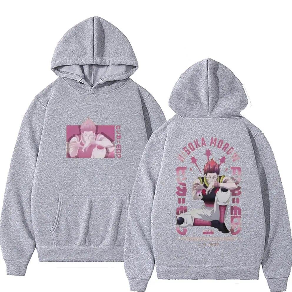 Japan Anime Hunter X Hunter Hisoka hettegenser med dobbeltsidig trykk Unisex dame unisexga fritidsgenser unisex mote overdimensjonerte sportsklær