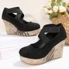 Large Size Waterproof Table Slope Heel Single Shoes Women's Spring and Summer New Single Shoes Women's Sandals Women