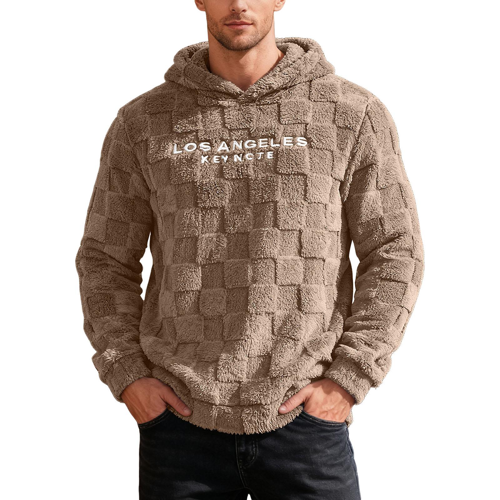 

Мужская Повседневная Спортивная Свободная Толстовка с Капюшоном и Вышивкой XXL кофейный