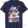 Mom Of The Birthday Girl Unicorn Matching Family T Shirt Vintage Slightly Versatile Casual Stretched Graphic Stylish