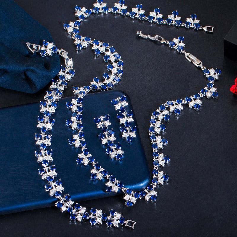 CMM superb strălucitor zirconiu cubic în formă de frunze colier cercei brățări seturi de bijuterii