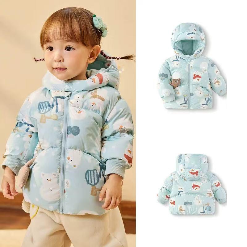 White Goose Down Baby Jacket - Thickened Autumn/Winter Children s Coat 90 cm