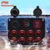 8 Gang Rocker Switch Panel 12V with 4.2A USB Socket Voltmeter Overload Protection ON/Off for Car Boat Marine RV Truck Battery Switches5