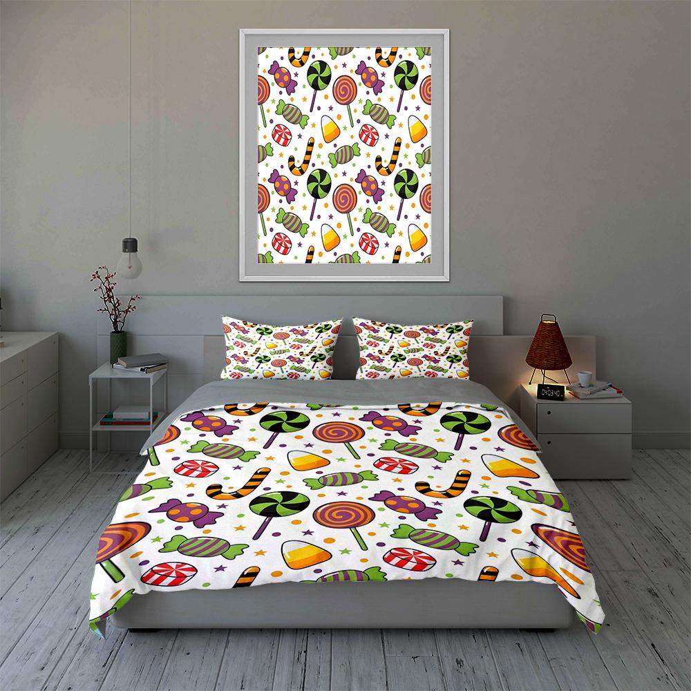 Colorful candy pattern Bedding Duvet cover sets Duvet covers Pillowcases gifts (1 * Duvet Cover 2 * Pillowcases, without duvet insert)