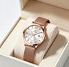 Women's Luminous Waterproof Korean-Style Fashion Watch with Mesh Strap and Date Display