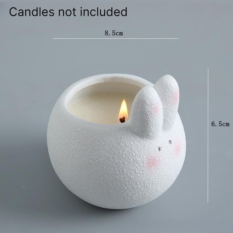 Ceramic Elephant Candle Holder Aromatherapy Candle Jar Vessel Home Desktop Decorative Ornament for Indoor Fragrance