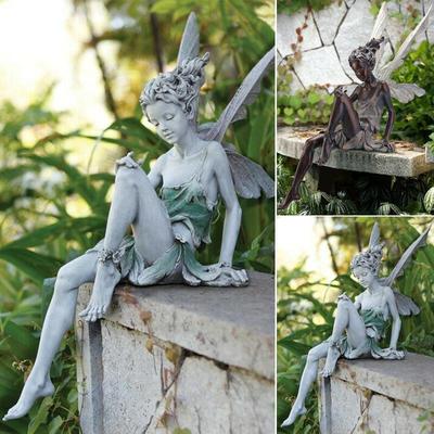Socha pryskyřičné víly Garden Ornament Art Dekor pro venkovní výzdobu trávníku