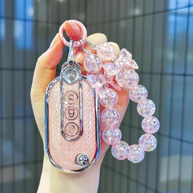 Keychain For Wuling Hongguang Mini Ev Mini Gb Nano Ev Keycover Key Shell Keychain 22 Car Buckle Case Female Keycase