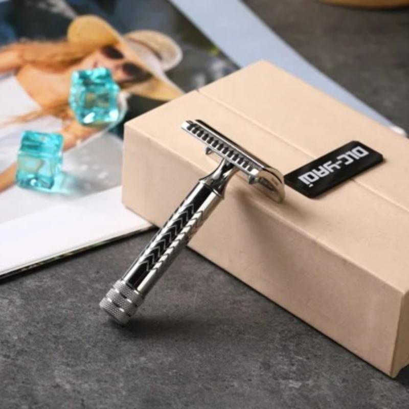 Yaqi THOT Sicherheitsrasierer aus Edelstahl für Damen und Herren, Doppelklingen-Rasierklingen aus Edelstahl