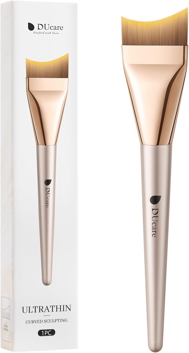 

DUcare Foundation Wide Compatible with Liquid Even Even Fishtail Makeup DS021 Brush, Spatula, Brush, Foundation, Adhesion, Thin, Finish, Shape, золотий
