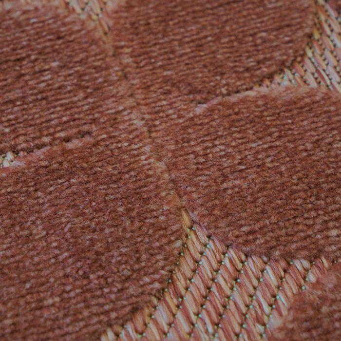 Modern Embossed Rug In Rosy Terra Cotta Red 120x170