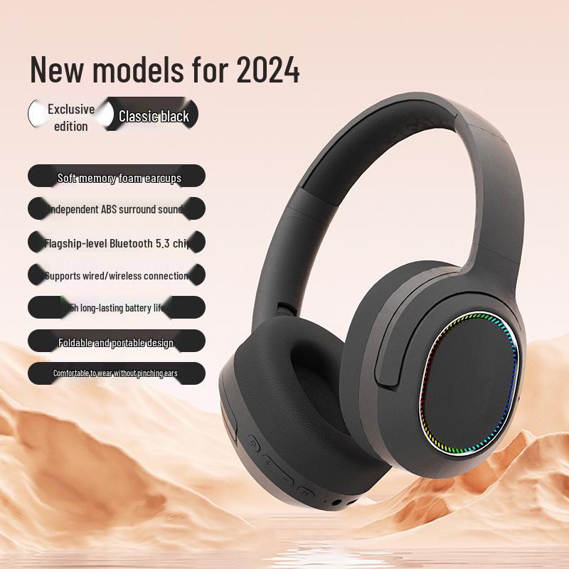 New Wireless Over-Ear Bluetooth Gaming Headset with Noise-Cancelling and Card Slot