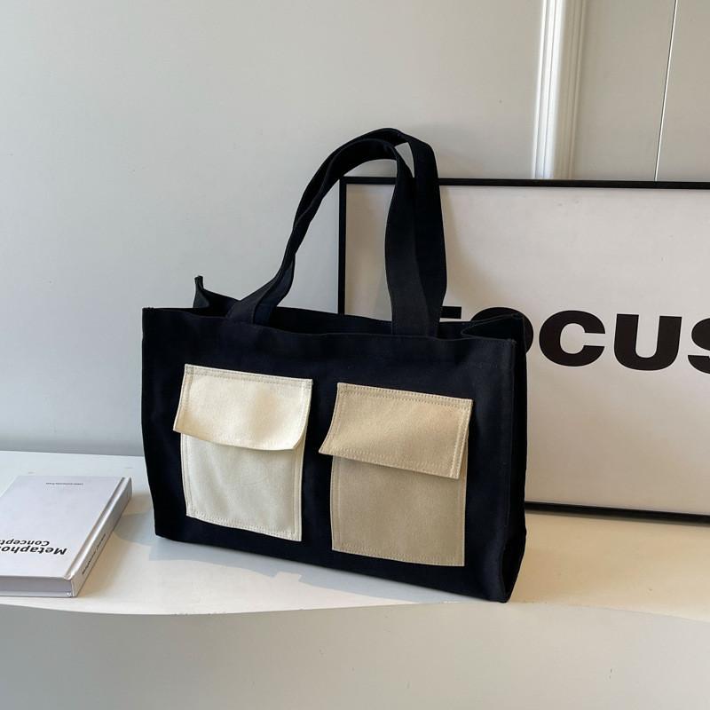 Large Capacity Stylish Canvas Tote Bag For Women Street Fashion Shoulder Bag