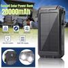 20000mAh Large Capacity Solar Power Bank Portable Charger Fast Charging External Battery for Powerbank