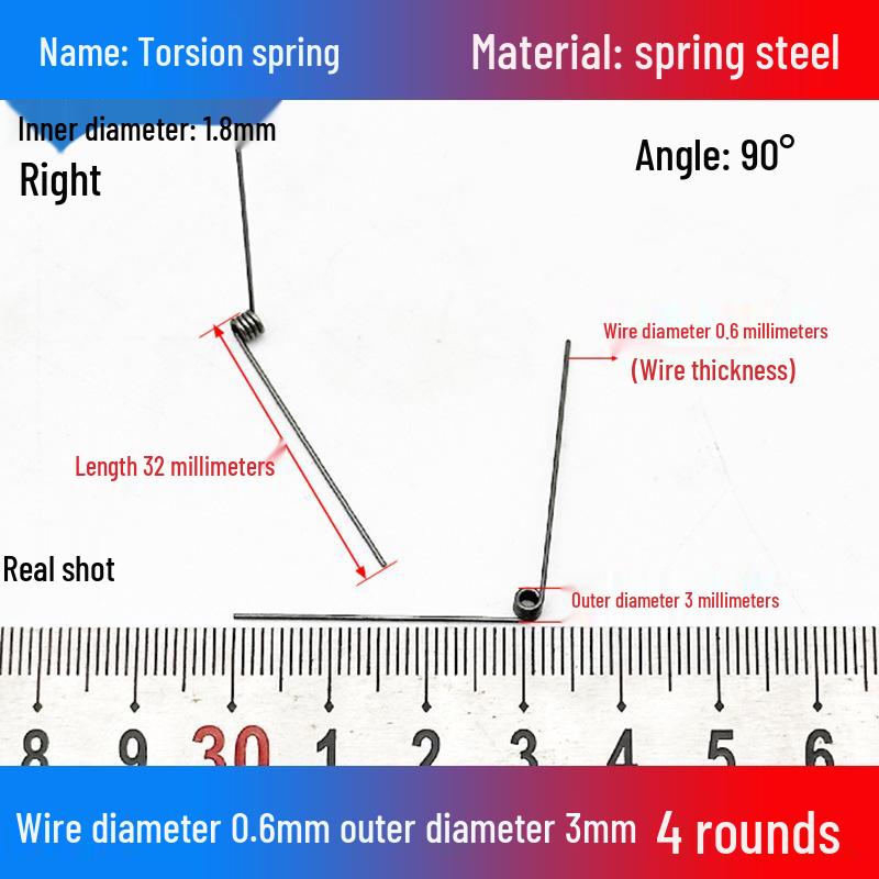 Torsion Spring Steel 0.3-3.0 for 90/180° Clip Trash Can