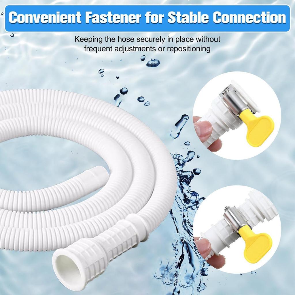 1 M/1M/1M Portable Air Conditioner Drain Hose Flexible Leakproof Tube with Clamp AC Water Drain Hose for Window Mini Split Unit