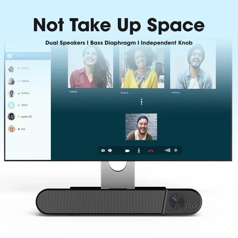 Wired Wireless Bluetooth Speaker USB Powered PC Soundbar for TV Computer Laptop Gaming Home Theater Surround Sound System