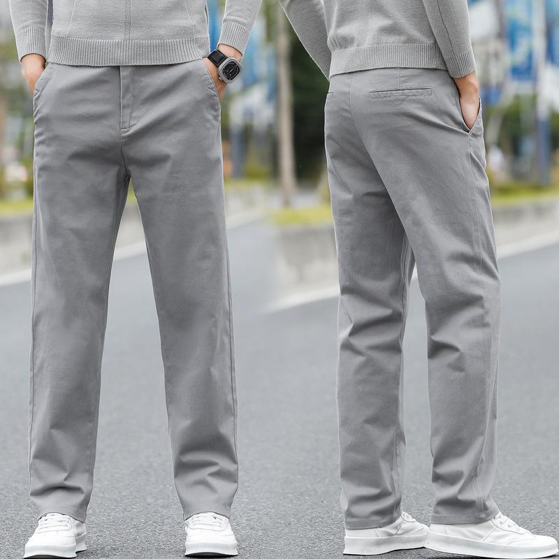 Oversized Men's Pants Trend Spring Loose Straight Tube Plain Casual Pants Elastic Spring Pants