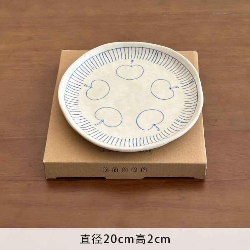 

Vintage and Adorable Small Apple-shaped Bowls and Plates, Hand-painted Coarse Pottery Dessert Dishes, Household Tableware Set