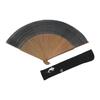 [Hasegawa] Kyoto Folding Fan, Kasumi (Mist) Pattern, Silver, 60 Ribs, Handcrafted by Kyoto Artisans,