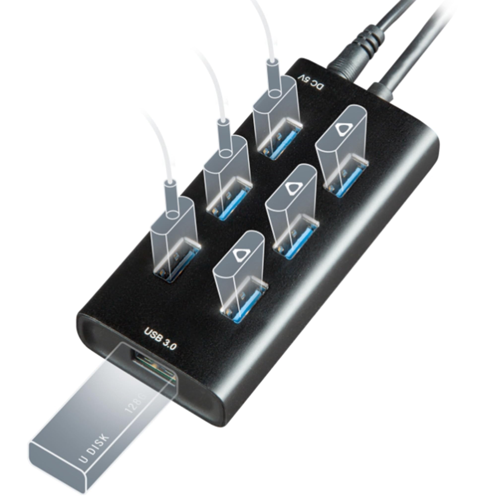 

USB-концентратор для USB-ключа для Vive 7-портового трекера. чёрный