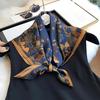 Silk Scarf Scarftop Headwraps For Women Vintage Four Seasons Hair Scarve 110X110Cm Hijab Foulard Bandana Femme Headscarf