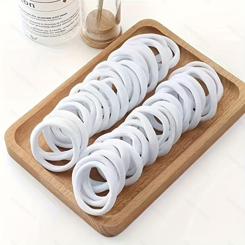 

Бесшовные высокоэластичные резинки для волос в корейском стиле - Простые базовые резинки для хвостиков белый