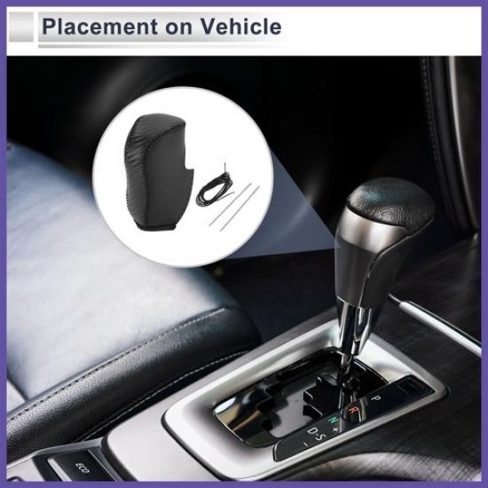 1 Pc Car Gear Shift Knob Cover Black Faux Leather for Honda Civic 2012-2014 New