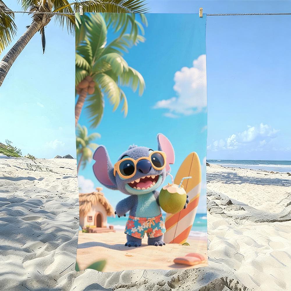 American Cartoon Figure Print Thick Microfiber Beach Towel Quick Dry Bath Blanket For Kids