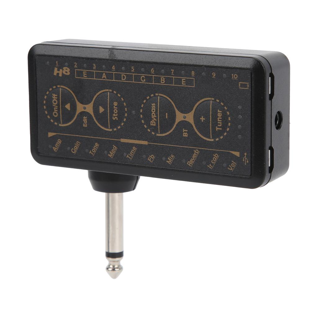 Guitar Headphone Amplifier Chargeable Recordable Portable Distortion Sound Card Effect Amp