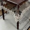 PVC Waterproof Transparent Dining Table Cover Oil-proof Heat-resistant Rectangle Table Cloth Lace Edge Coffee Table Tablecloth