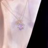 Moonstone Love Heart Pendant Necklaces For Women Men Shiny Crystal Temperament Necklace Party Jewelry Gift